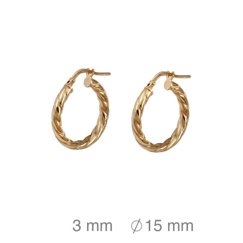 CRIOLLA PLATA B.ORO GALLONADA 3X15 MM