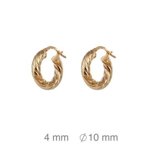 CRIOLLA PLATA B.ORO GALLONADA 4X10 MM