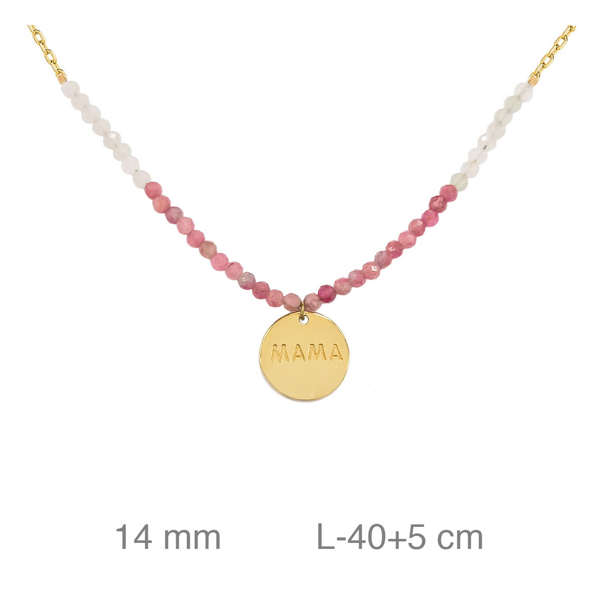GARGANTILLA PLATA B.ORO+e MAMA PIEDRA ROSA BLANCA