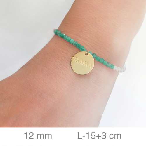 PULSERA PLATA B.ORO+e MAMA PIEDRA VERDE BLANCA