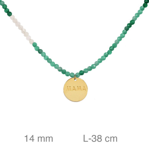 PULSERA PLATA B.ORO MAMA PIEDRA VERDES BLANCAS