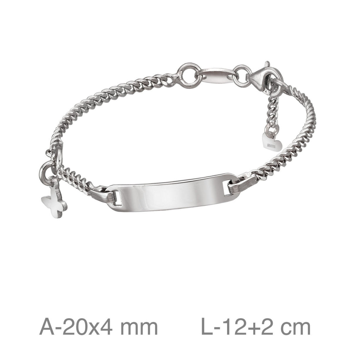 PULSERA PLATA BEBE PLACA MARIPOSA