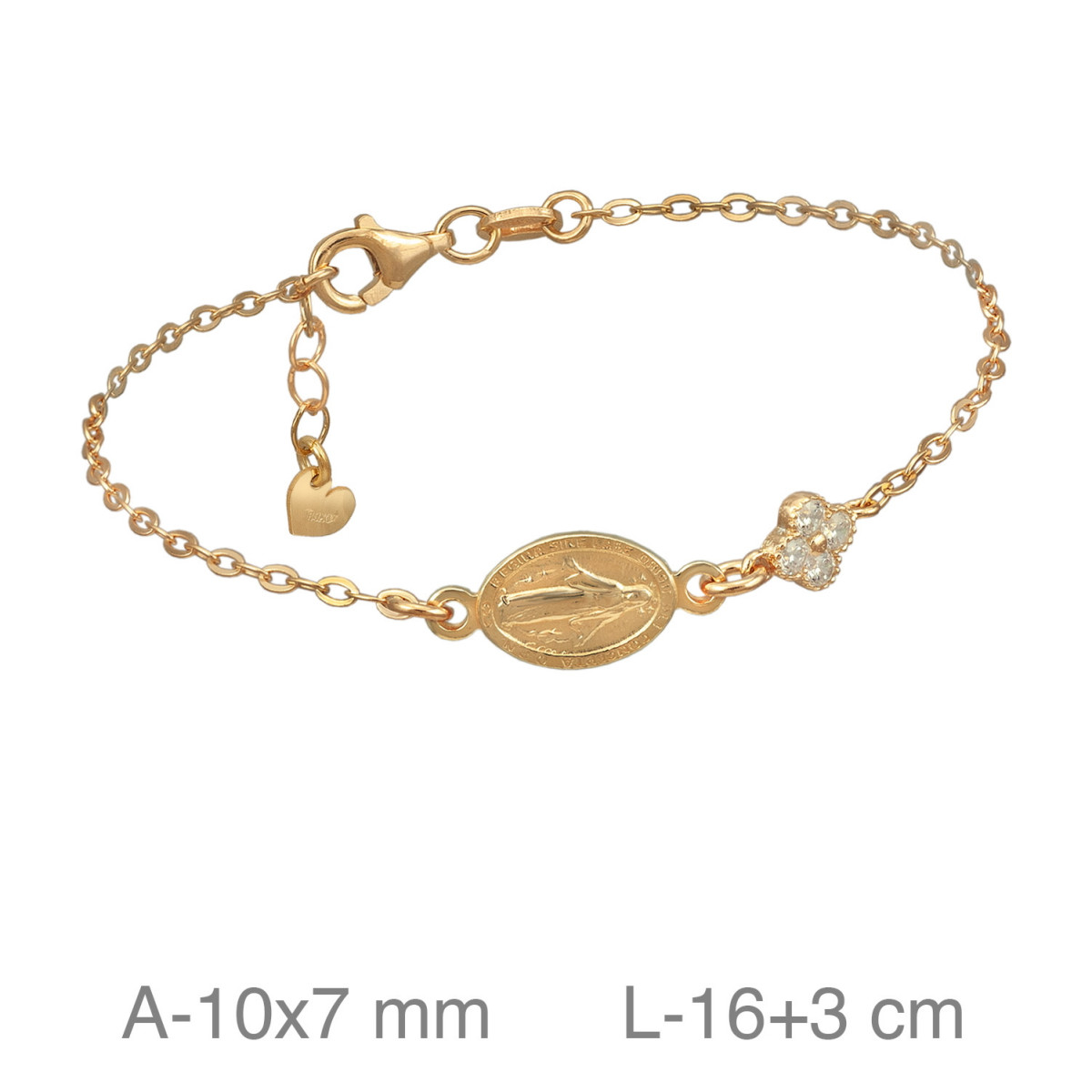 PULSERA PLATA B.ORO COMUNION MILAGROSA CIRCONITAS