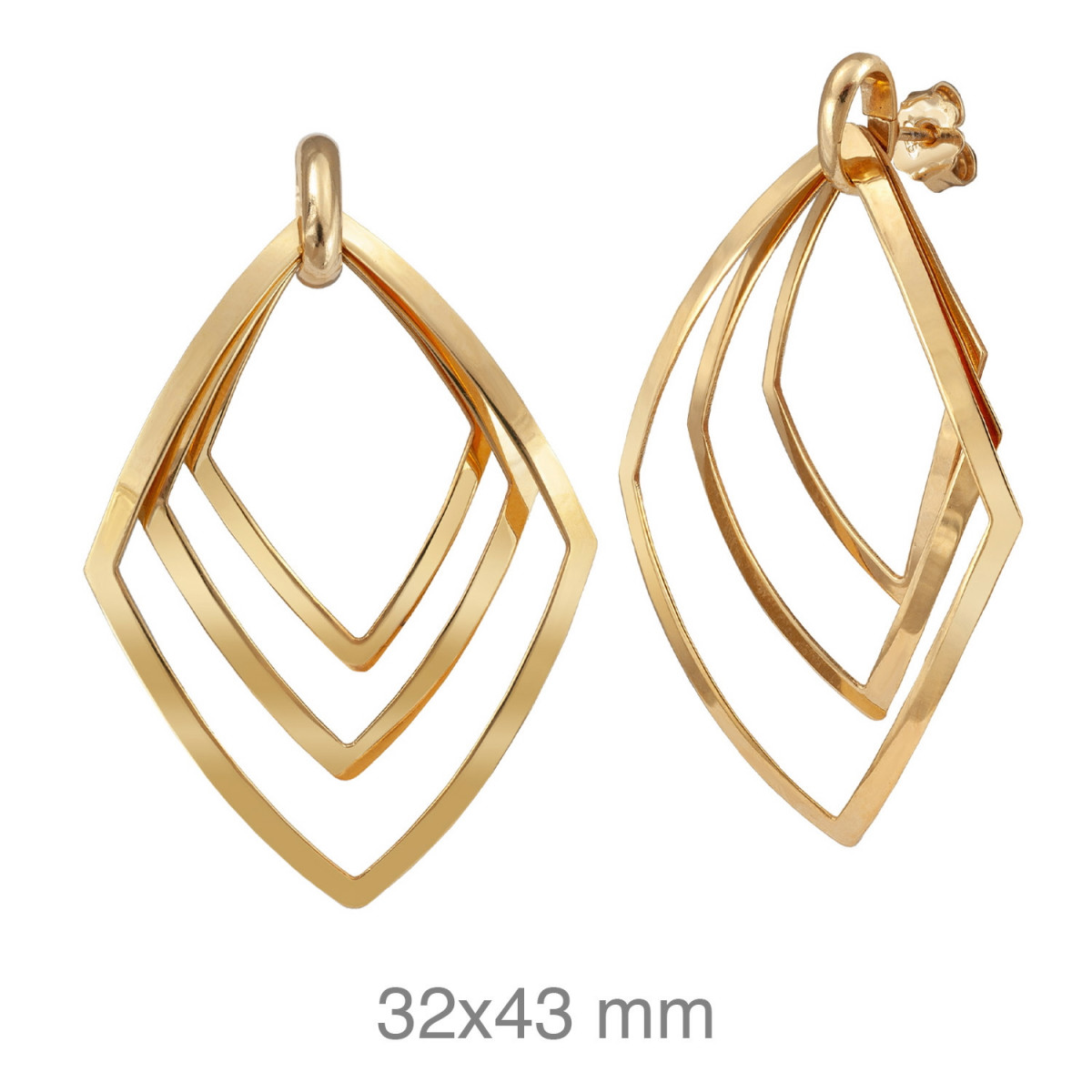 PENDIENTES PLATA B.ORO REVERSIBLES