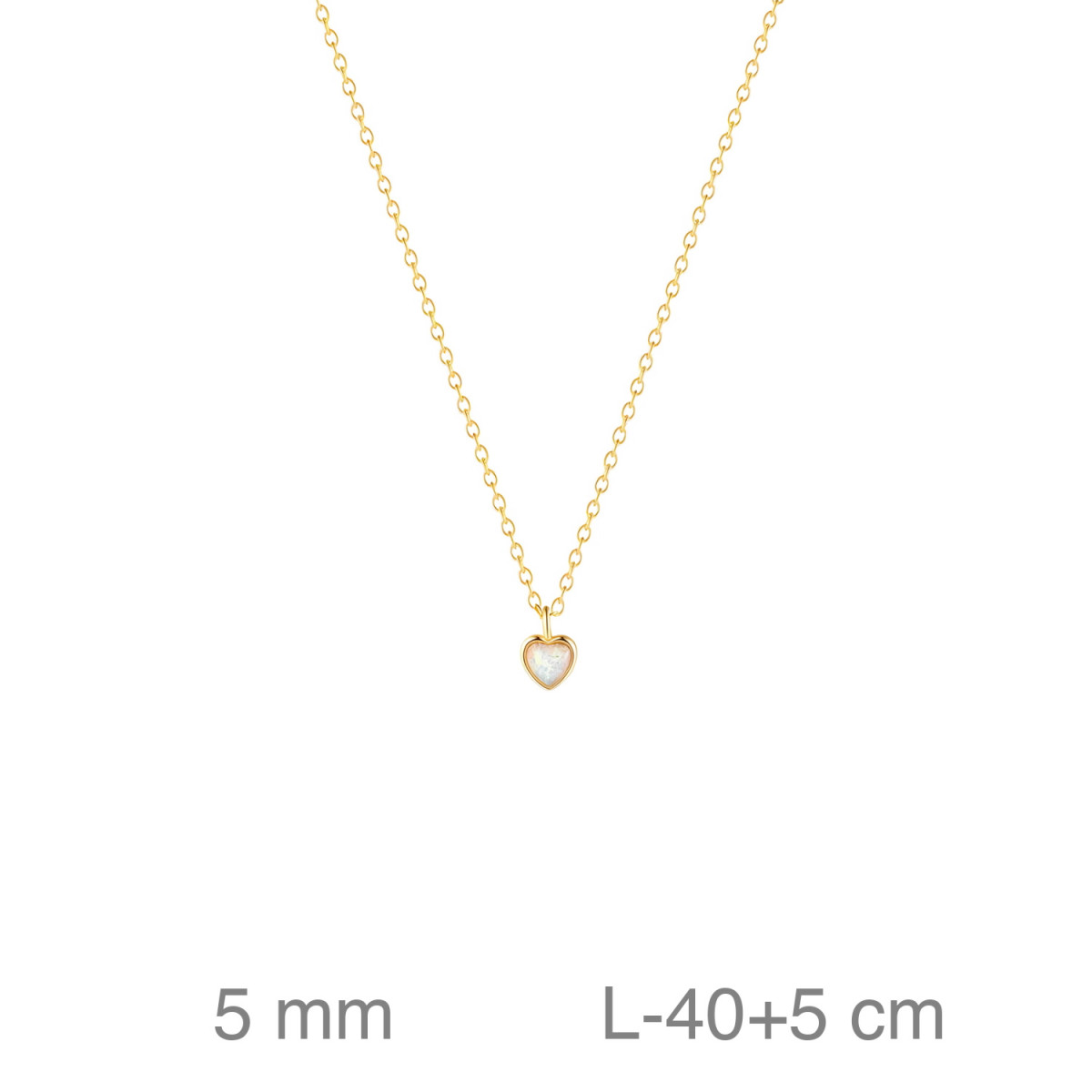 GARGANTILLA PLATA B.ORO CORAZON PIEDRA LUNA