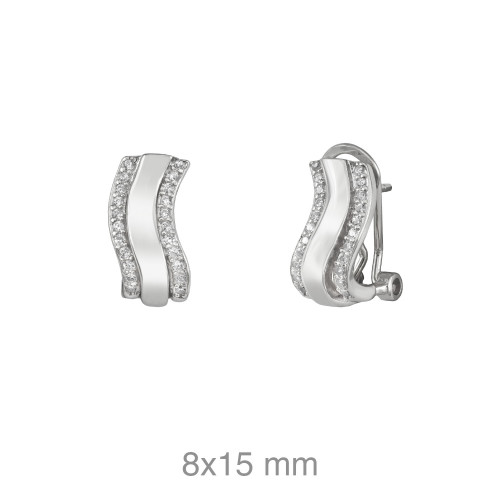PENDIENTES PLATA RODIO CIRCONITAS OMEGA