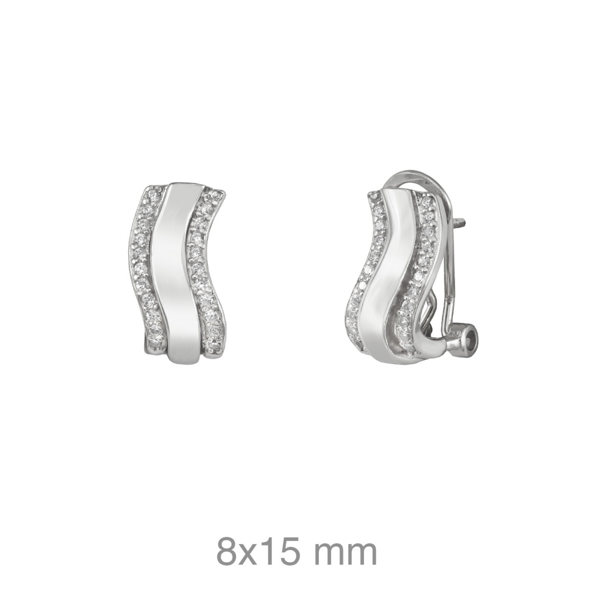 PENDIENTES PLATA RODIO CIRCONITAS OMEGA