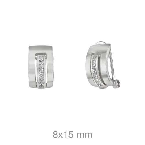 PENDIENTES PLATA RODIO CIRCONITAS OMEGA 