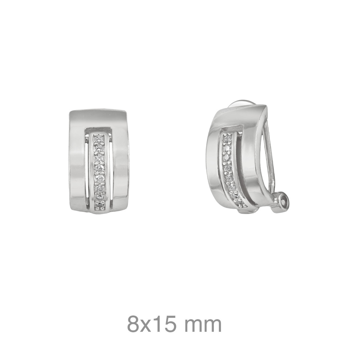 PENDIENTES PLATA RODIO CIRCONITAS OMEGA 