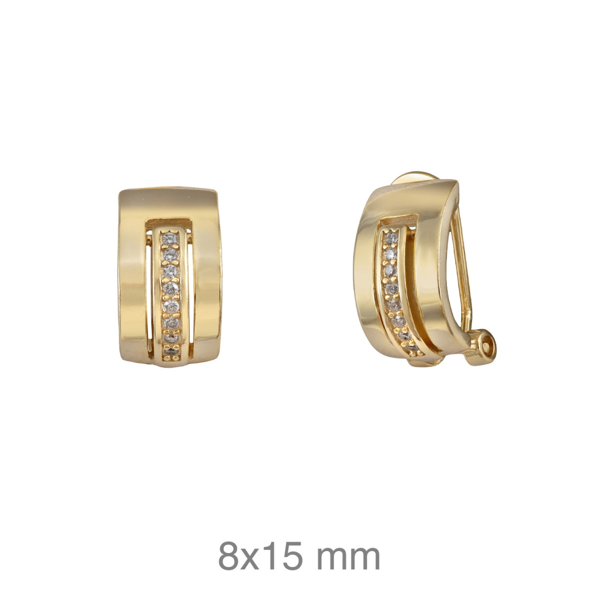PENDIENTES PLATA B.ORO CIRCONITAS OMEGA 