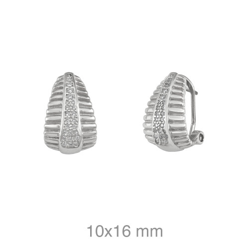 PENDIENTES PLATA RODIO CIRCONITAS OMEGA