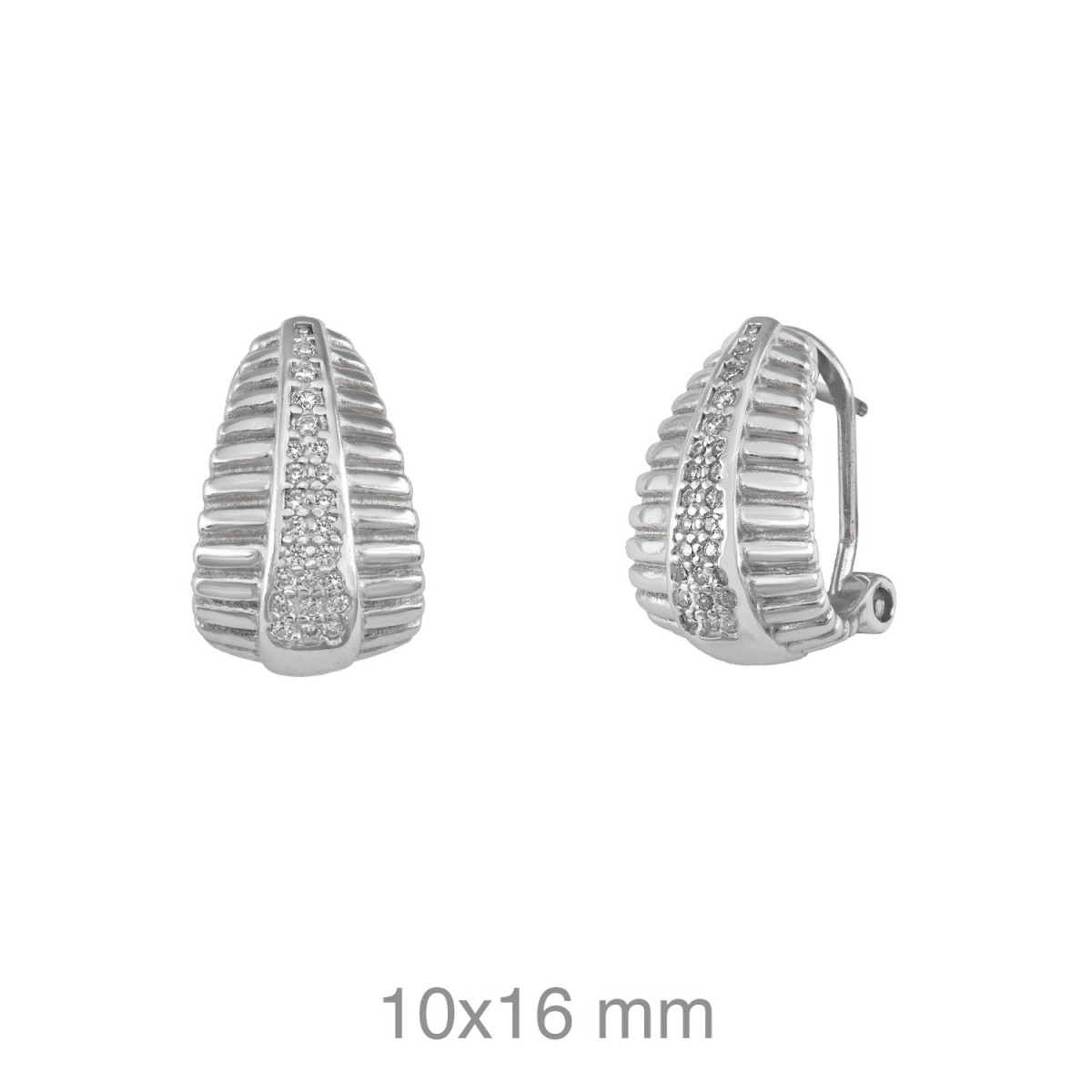 PENDIENTES PLATA RODIO CIRCONITAS OMEGA