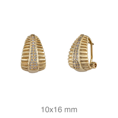PENDIENTES PLATA B.ORO CIRCONITAS OMEGA 