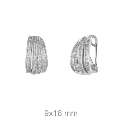 PENDIENTES PLATA RODIO CIRCONITAS OMEGA 