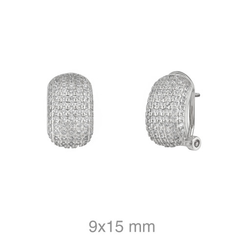 PENDIENTES PLATA RODIO CIRCONITAS OMEGA 