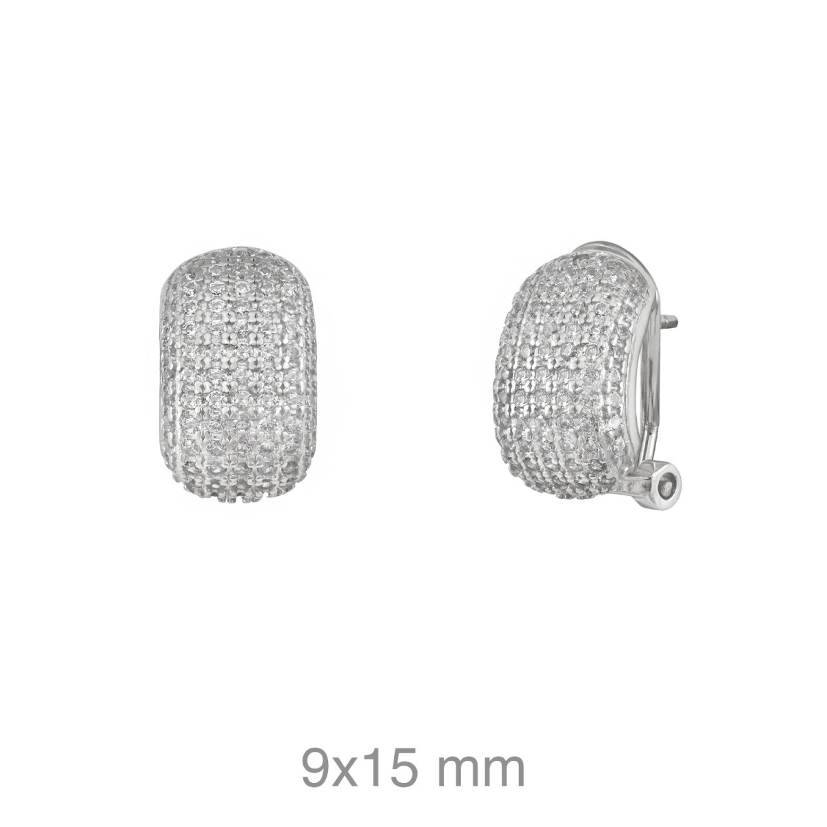 PENDIENTES PLATA RODIO CIRCONITAS OMEGA 
