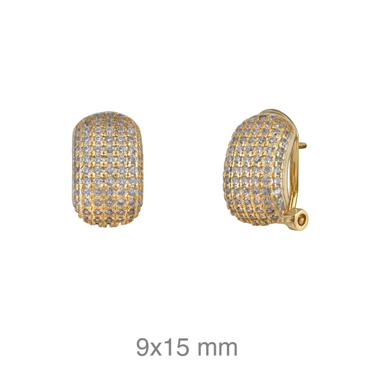 PENDIENTES PLATA B.ORO CIRCONITAS OMEGA 