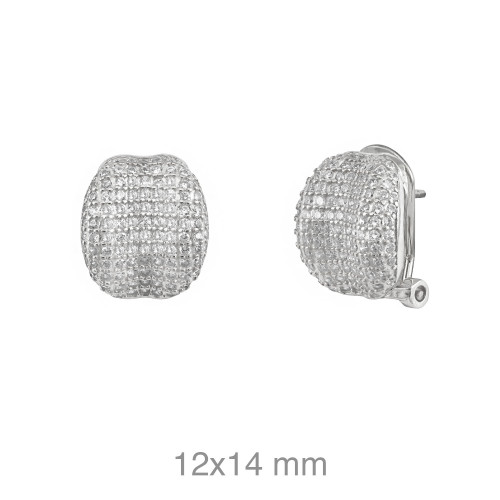 PENDIENTES PLATA RODIO CIRCONITAS OMEGA 