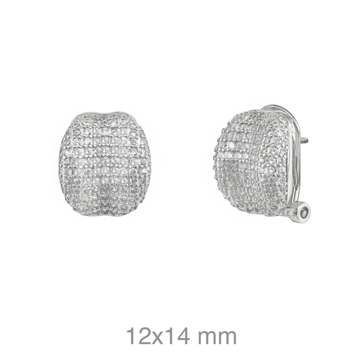 PENDIENTES PLATA RODIO CIRCONITAS OMEGA 