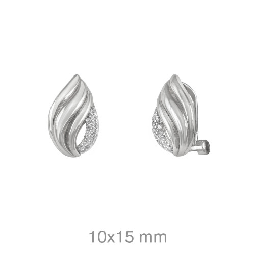 PENDIENTES PLATA RODIO CIRCONITAS OMEGA