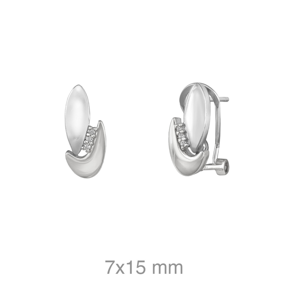 PENDIENTES PLATA RODIO CIRCONITAS OMEGA