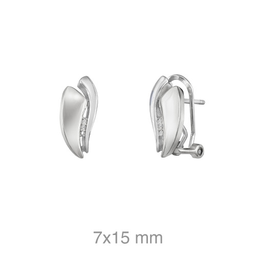 PENDIENTES PLATA RODIO CIRCONITAS OMEGA 