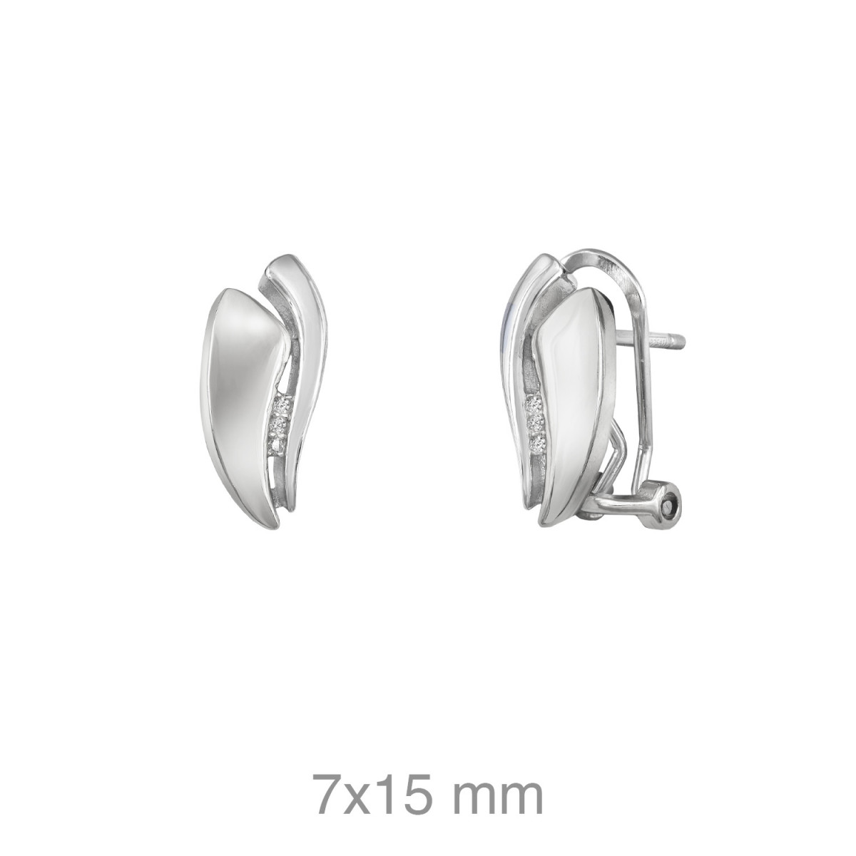PENDIENTES PLATA RODIO CIRCONITAS OMEGA 