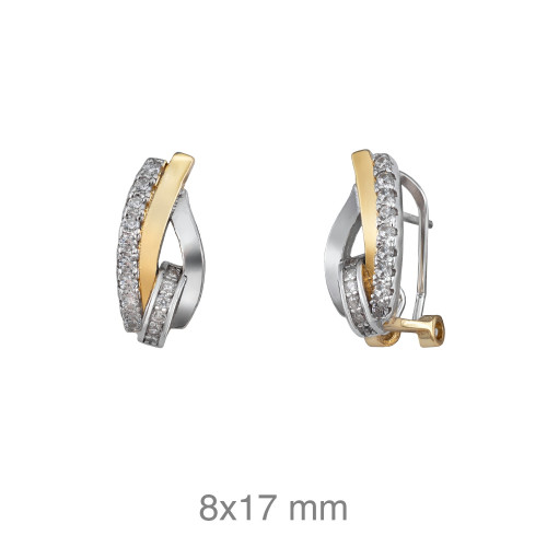 PENDIENTES PLATA BICOLOR CIRC. OMEGA 