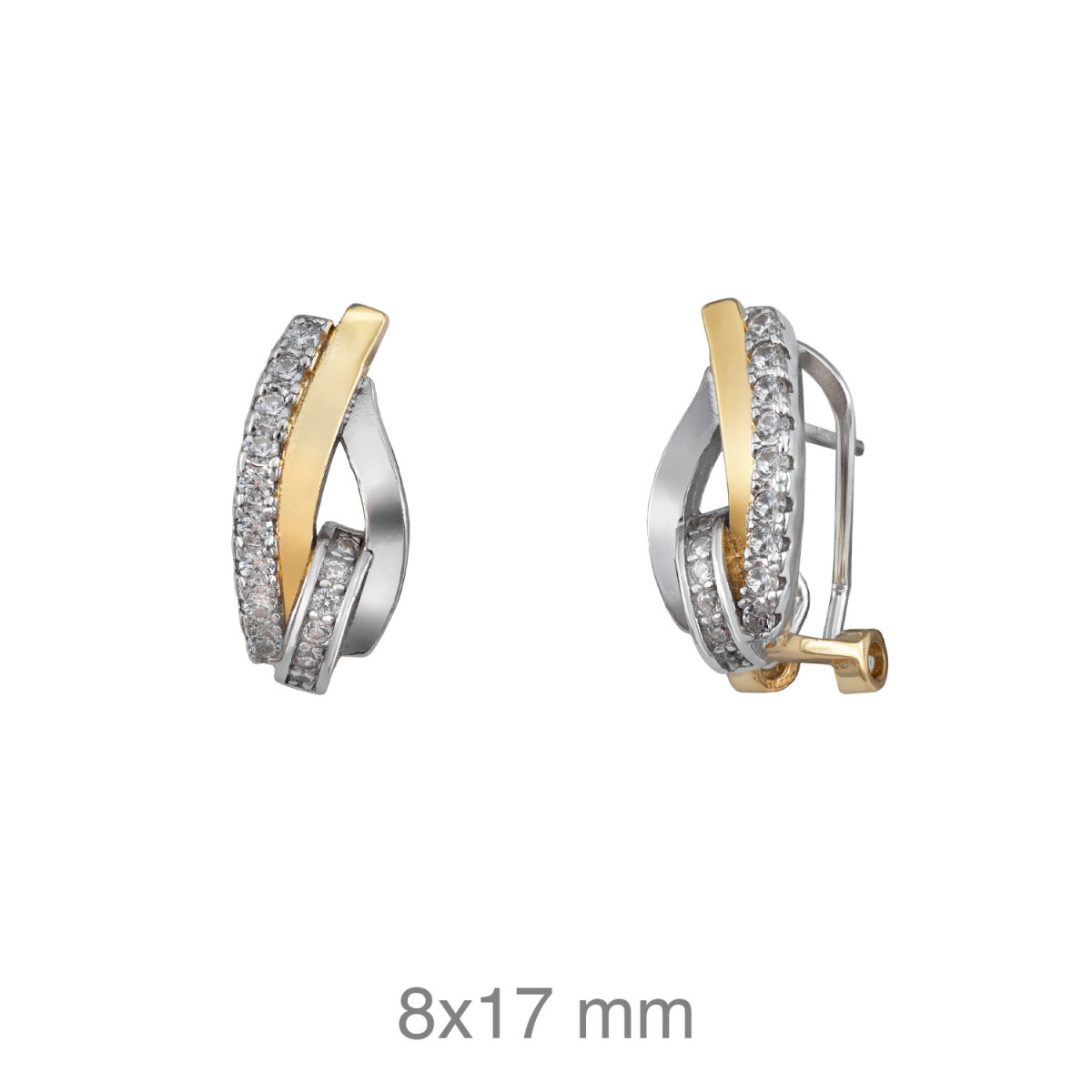 PENDIENTES PLATA BICOLOR CIRC. OMEGA 