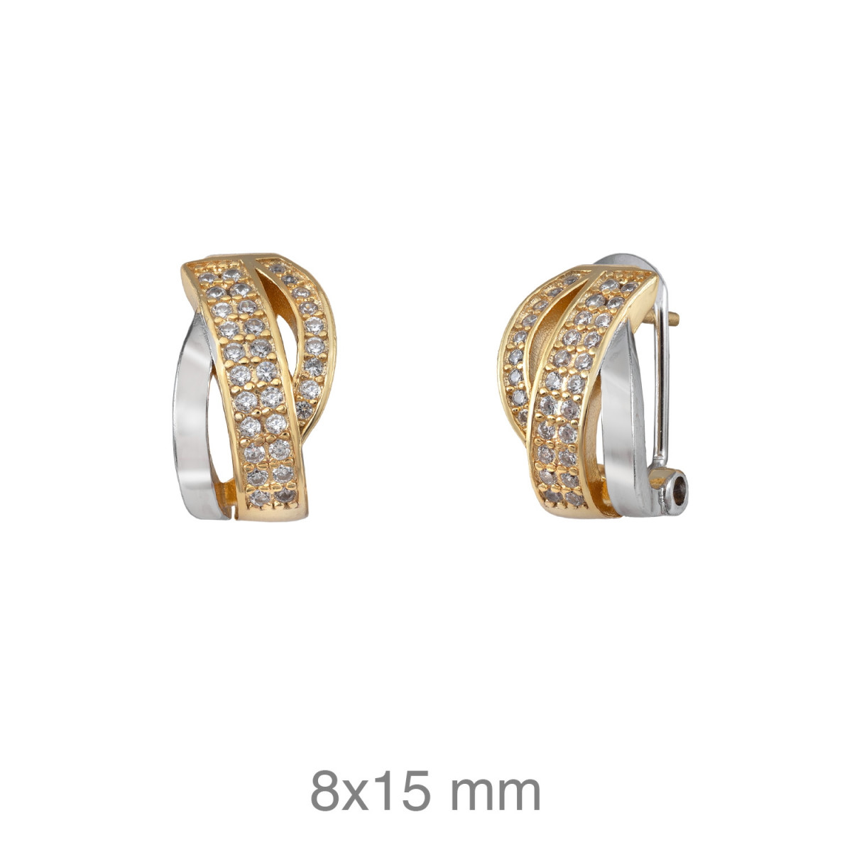 PENDIENTES PLATA BICOLOR CIRC. OMEGA 