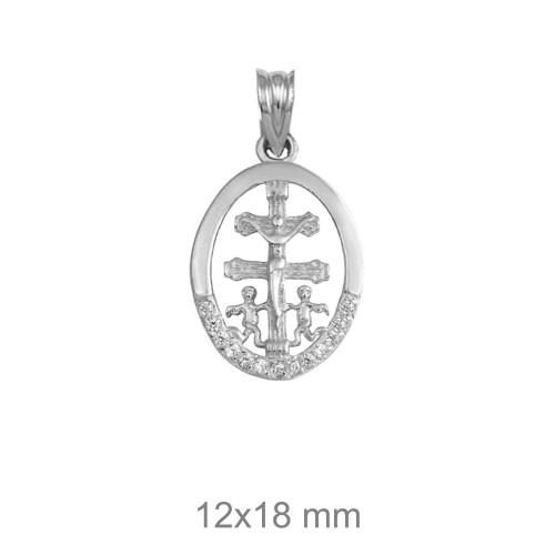 CRUZ PLATA CARAVACA 14X18 MM