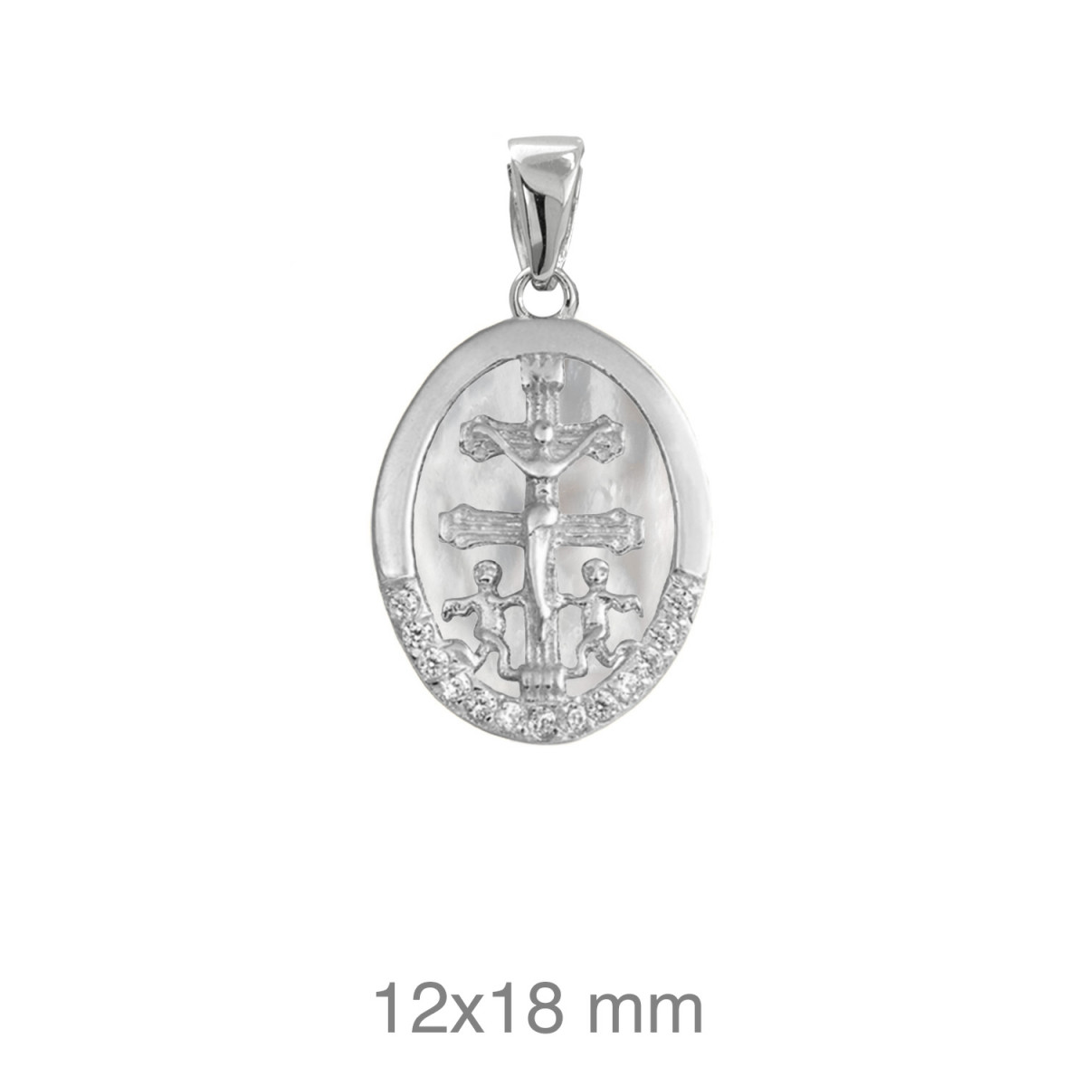 CRUZ PLATA CARAVACA NACAR 10X18 MM