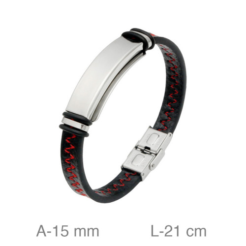 PULSERA ACERO CUERO