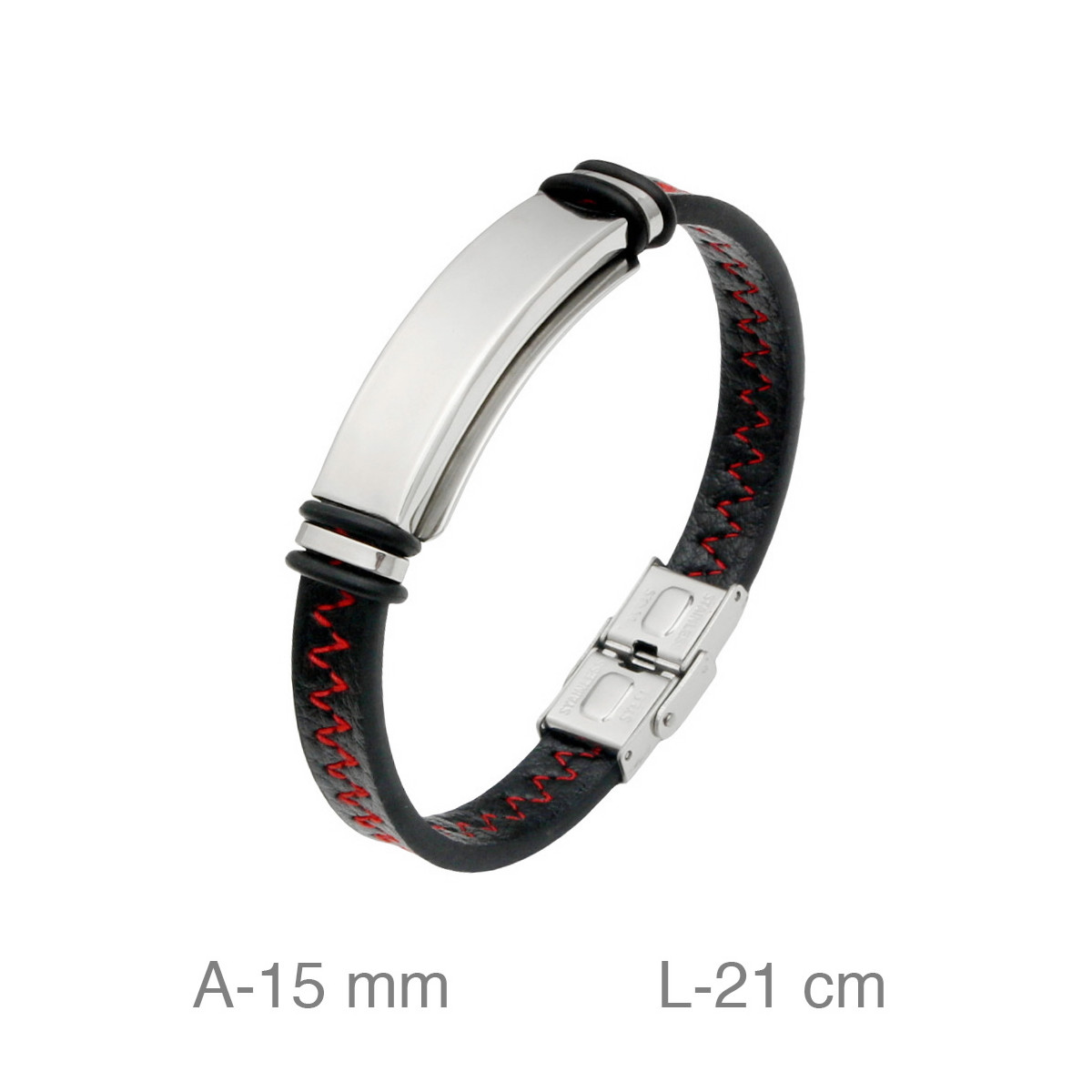 PULSERA ACERO CUERO