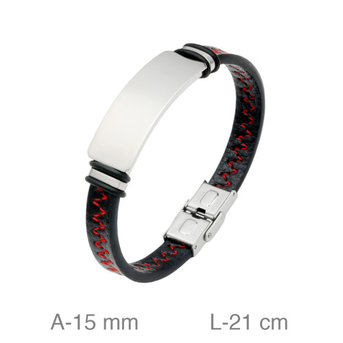 PULSERA ACERO CUERO