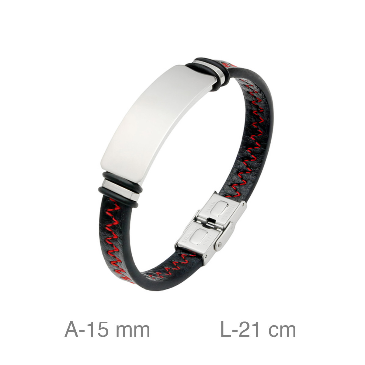 PULSERA ACERO CUERO