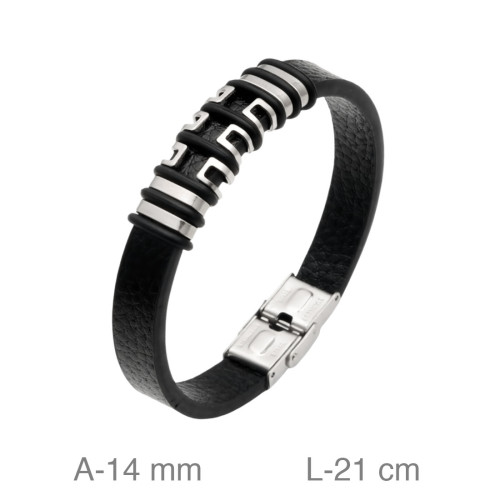 PULSERA ACERO CUERO