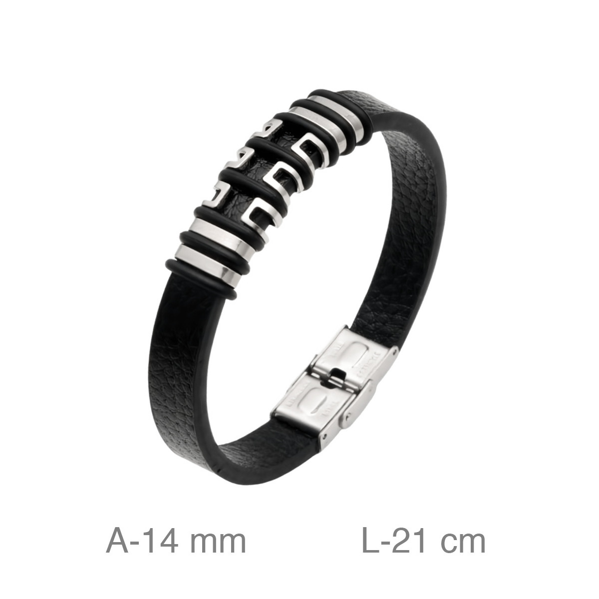PULSERA ACERO CUERO