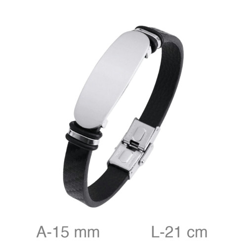 PULSERA ACERO CUERO