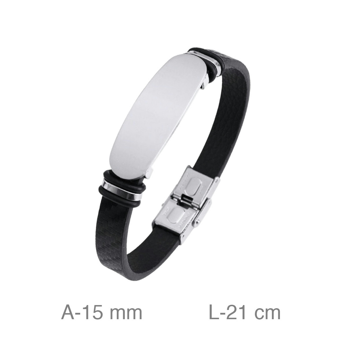 PULSERA ACERO CUERO