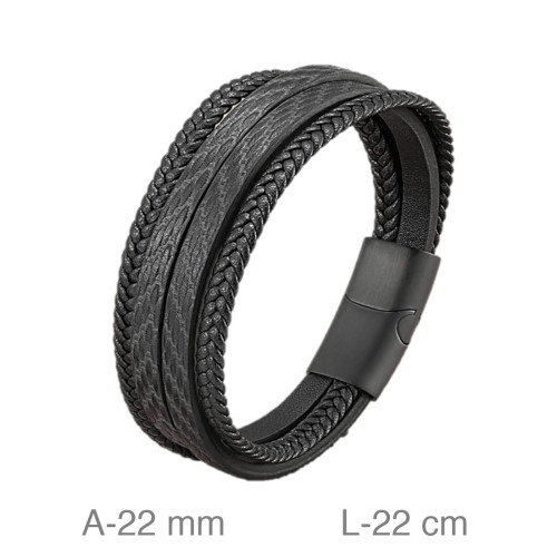 PULSERA ACERO CUERO