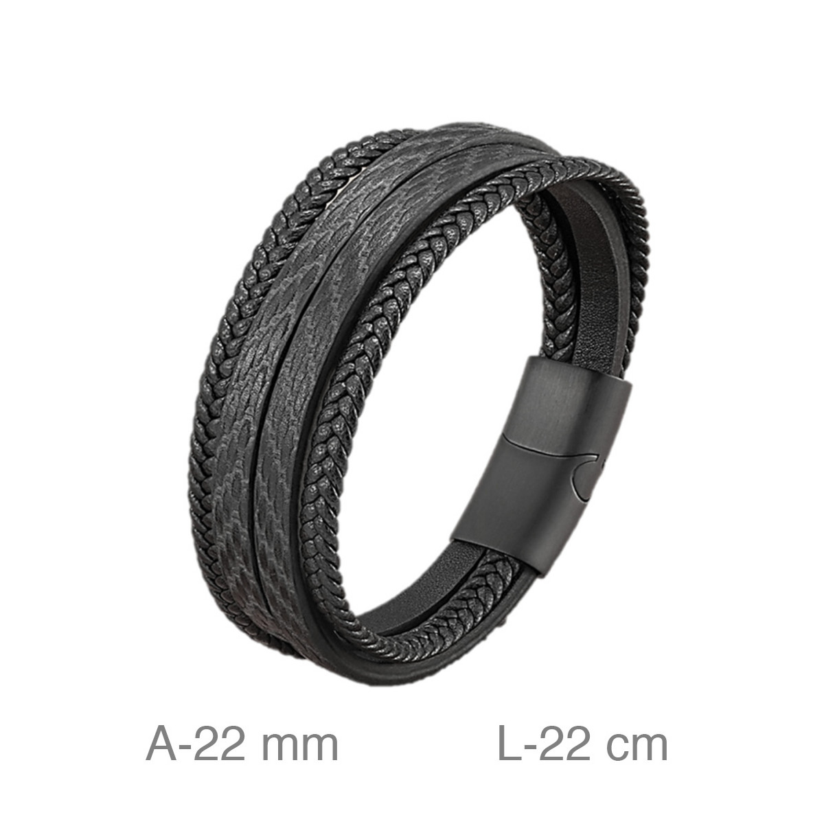 PULSERA ACERO CUERO