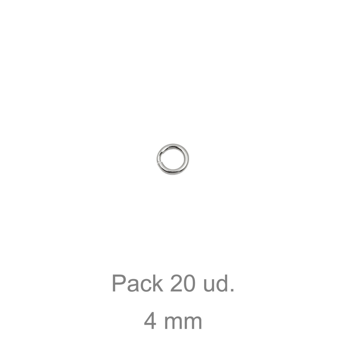 ASA ABIERTA 4MM GROSOR 0.85MM PLATA PACK-20 UDS