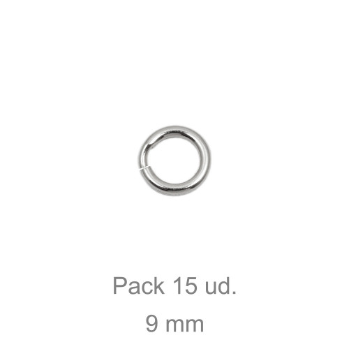ASA ABIERTA 9MM GROSOR 1.40MM PLATA PACK-15 UDS