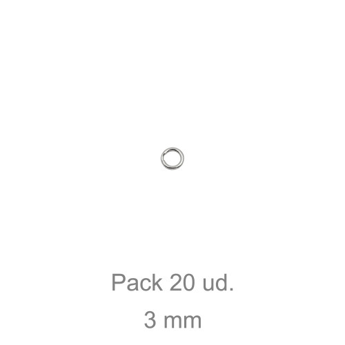 ASA SOLDADA 3MM GROSOR 0.75MM PLATA PACK-20 UDS