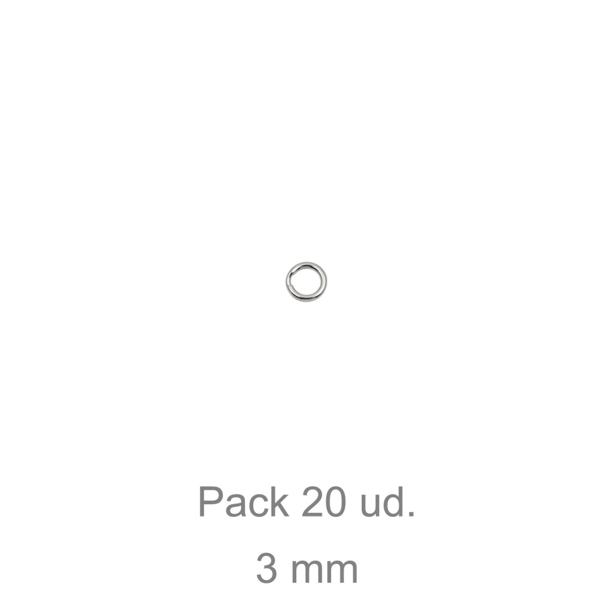 ASA SOLDADA 3MM GROSOR 0.75MM PLATA PACK-20 UDS