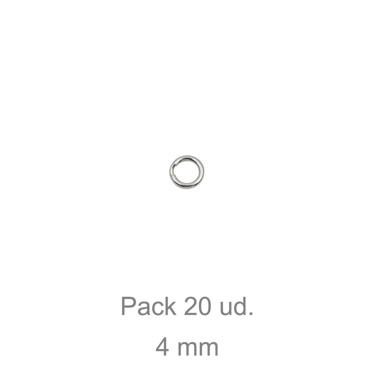 ASA SOLDADA 4MM GROSOR 0.85MM PLATA PACK-20 UDS