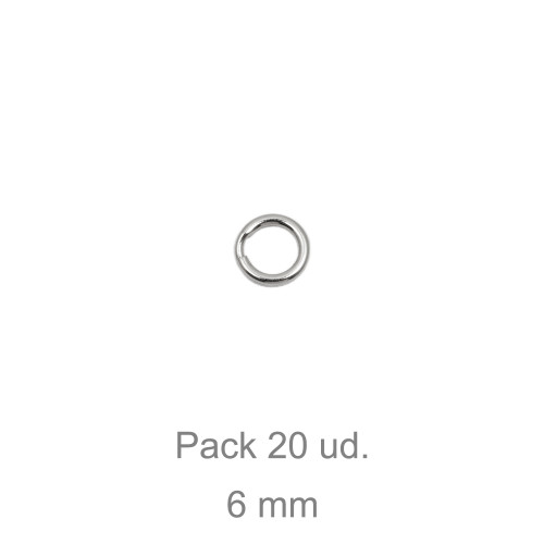 ASA SOLDADA 6MM GROSOR 1.10MM PLATA PACK-20 UDS