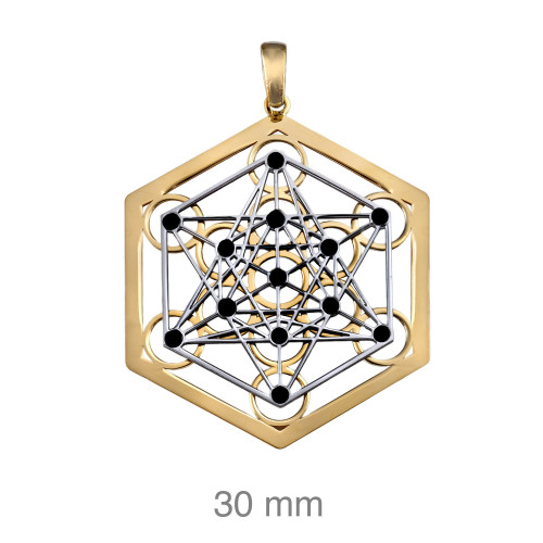 COLGANTE PLATA BICOLOR REVERSIBLE MANDALA