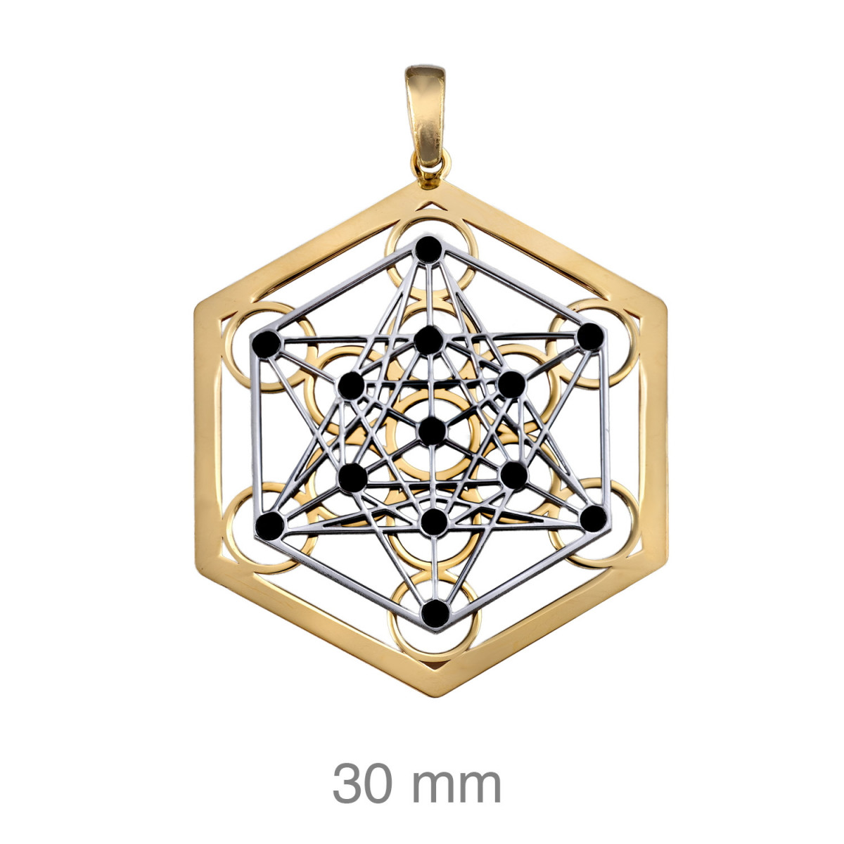 COLGANTE PLATA BICOLOR REVERSIBLE MANDALA
